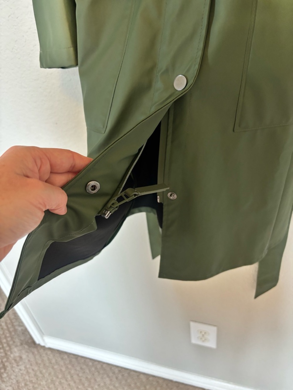Rains Curve Waterproof Belted Jacket - Picture 8 of 16